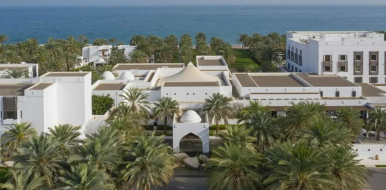 The Chedi Muscat Middle East hotel aerial of entrance